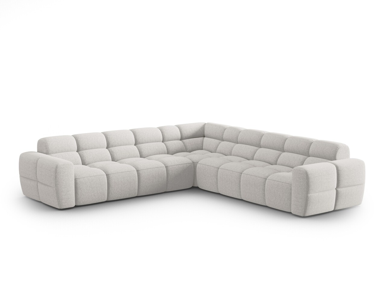 Coltar simetric 5 locuri, Lisa-193, Micadoni Home, 310x310x77 cm, tesatura structurata, gri deschis - imagine 7